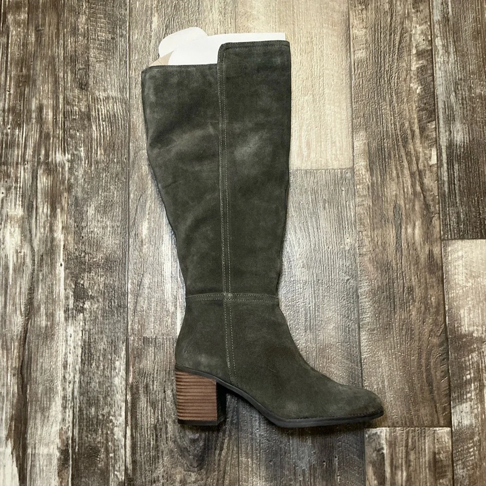 Lucky Brand Dark Green Suede Knee High Boots Size 9